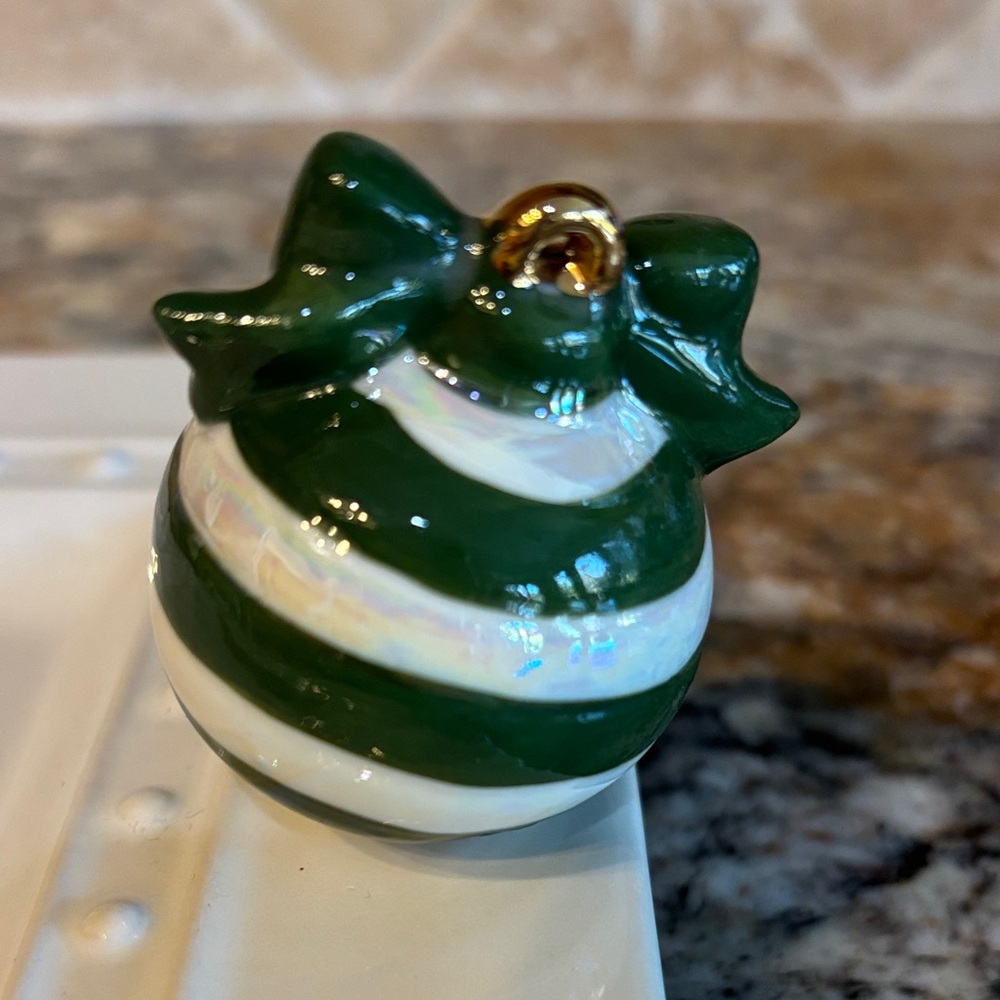 Nora Fleming "Deck the Halls" Green Ornament Mini NWT